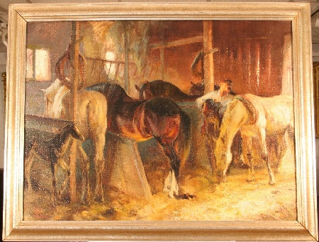 Henry Keller | Evening in Horses Barn