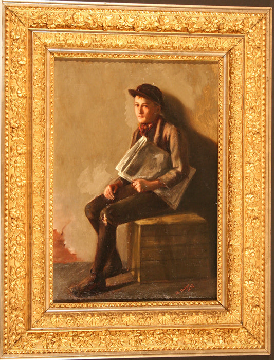 M. Daryee | Young Boy with a Newspaper