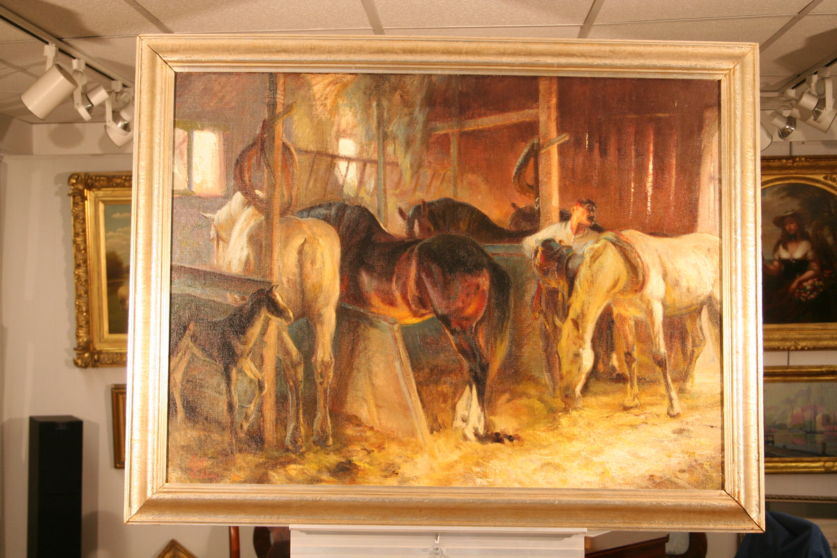 Henry Keller | Evening in Horses Barn